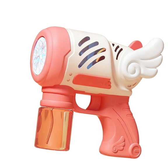 Anmrize Light-Up Bubble Blower, Automatic Bubble Maker, Winged Bubble Blaster With Lights, Automatic Bubble Machine With Solution Bottle, Light-Up Bubble Maker for Parties & Events, Pink