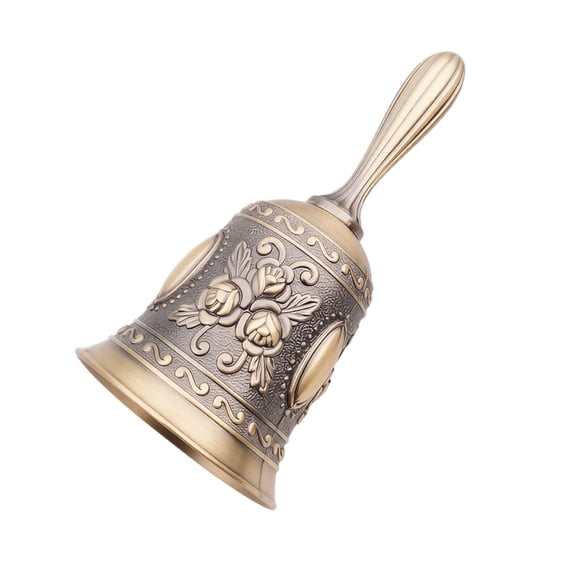 Anmrize Metal Call Bell, Hand Service Bell, Dinner Table Bell, Decorative Hand Bell, Hand Bell Ringing Bells Loud Service Call Bells Handbells for Seniors Bedside Wedding Dinner Meditation, Black