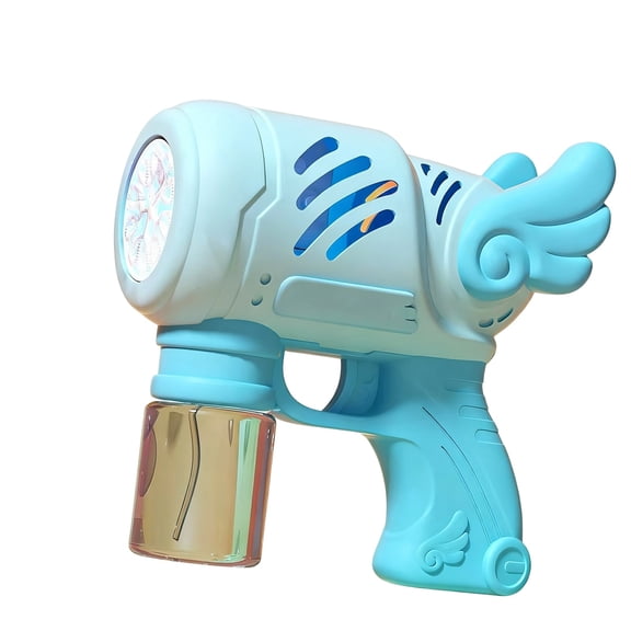 Anmrize Portable Bubble Maker, Light-Up Bubble Blower, Winged Bubble Blaster With Lights, Automatic Bubble Machine With Solution Bottle, Light-Up Bubble Maker for Parties & Events, Sky Blue