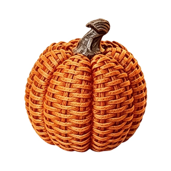 Anmrize Wicker Pumpkin Sculpture, Thanksgiving Fall Decoration for Home Pumpkin Decor, Artificial Rattan Pumpkins Figurine, Autumn Harvest Halloween Table Centerpieces, Orange
