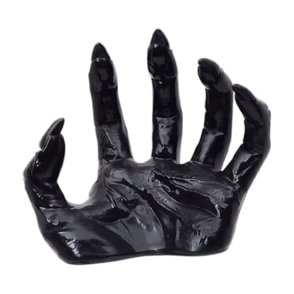 Anmrize Witch Hand Decor, Spooky Table Ornament, Resin Craft Figurine, Haunted House Decoration, Halloween Decorations, Creepy Black Hands and Glowing Candles, Wall Decorations, Table Ornaments, A