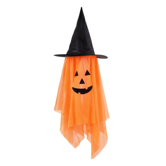 Anmrize Witch Hat Ghost Hanging Ornament, Halloween Decorations, Halloween Pumpkin Decorations, Hanging Pumpkin Witch Hats Ornaments for Home Garden Yard Party, Orange