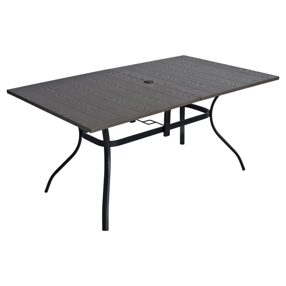Anmutig Patio Dining Table for 6, Rectangle Outdoor Dining Table, 63"x 38"x 28"