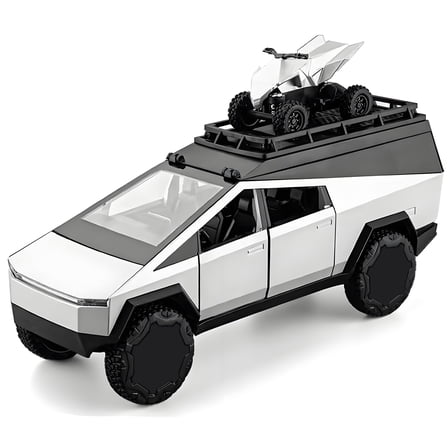 Anmyjuly 1/24 Camping Rv Car Model Toys,Pickup Truck Model with Sound and Light Function, Suitable Gifts, Decorations, Collectibles,Silvery