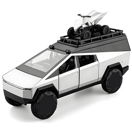 Anmyjuly 1/24 Camping Rv Car Model Toys,Pickup Truck Model with Sound and Light Function, Suitable Gifts, Decorations, Collectibles,Silvery