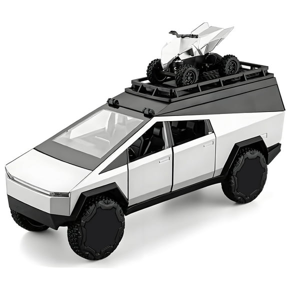 Anmyjuly 1/24 Camping Rv Car Model Toys,Pickup Truck Model with Sound and Light Function, Suitable Gifts, Decorations, Collectibles,Silvery