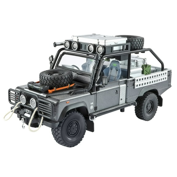 Anmyjuly 1:24 Defender 110 Off-Road Edition (Tomb Raider Style All-Terrain Vehicle Model) Die-Cast Body, Pull-Back & Light-Up Action, 4WD Suspension,Adult collection of ornaments