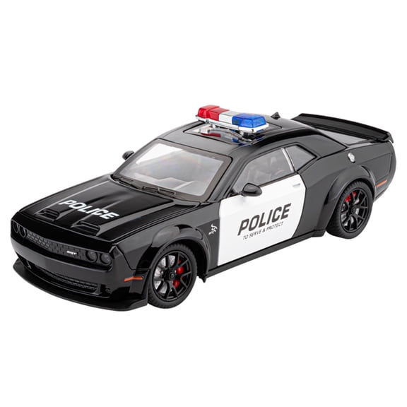 Anmyjuly 1:24 Hellcat Police Car Diecast Alloy Model, Realistic Lights & Sound Effect, Pull Back Function, Open Doors, Shock Absorber, Collectible Display Vehicle