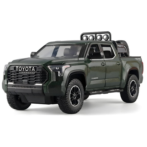 Anmyjuly 1/24 Scale Pickup Truck Toy Car Metal Die-Casting Model with Sound and Lighting Functions Suitable for Boys as a Gift,Green