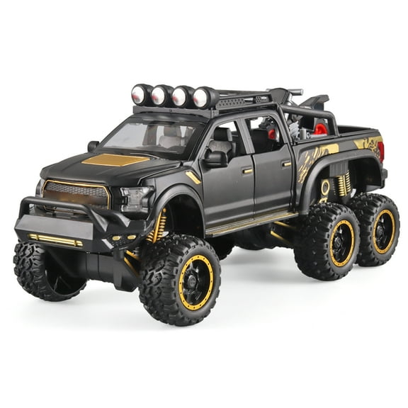 Anmyjuly Off-road vehicle Toy Trucks - Realistic Sound Effects & Pull-Back Action - Durable Black Truck Play Vehicle - Die Cast Metal Toy Cars Collection for Kids Gift (3+ Years)