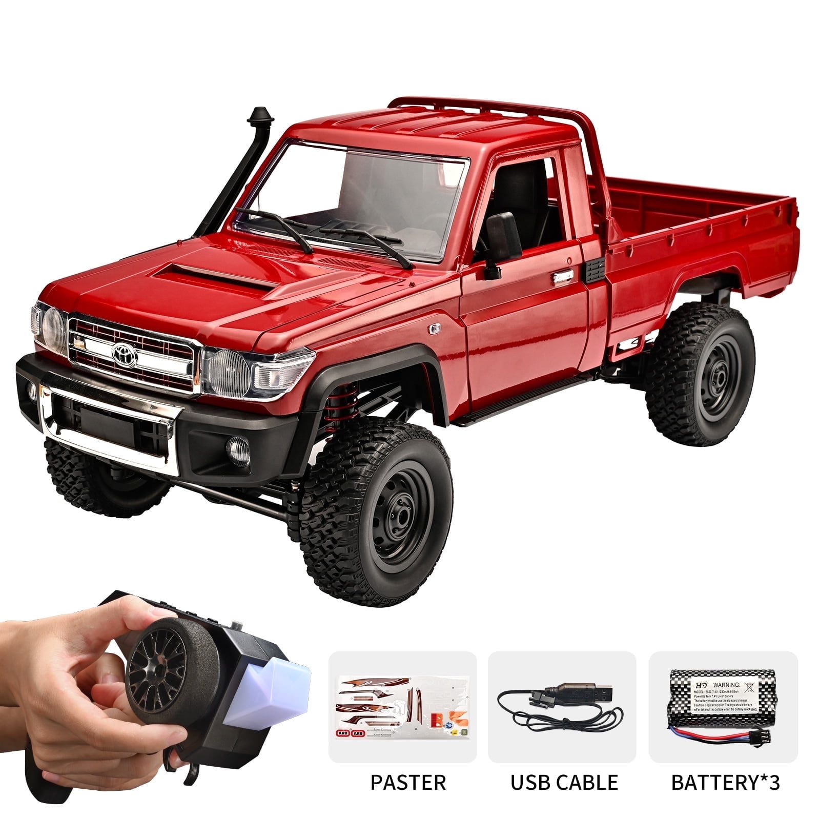 Anmyjuly MN-82 1/12 Toyota Pickup RC Rock Crawler | 2.4GHz 4WD, 2-Speed, 1200mAh | All-Terrain Off-Road Truck for Adults