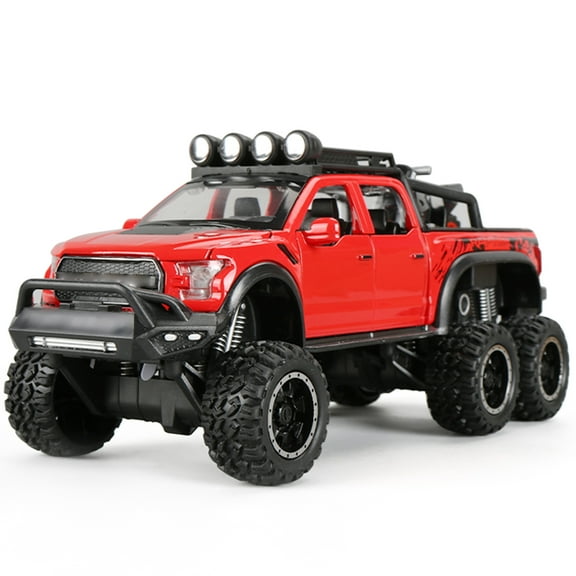 Anmyjuly Off-road vehicle Toy Trucks - Realistic Sound Effects & Pull-Back Action - Durable Red Truck Play Vehicle - Die Cast Metal Toy Cars Collection for Kids Gift (3+ Years)