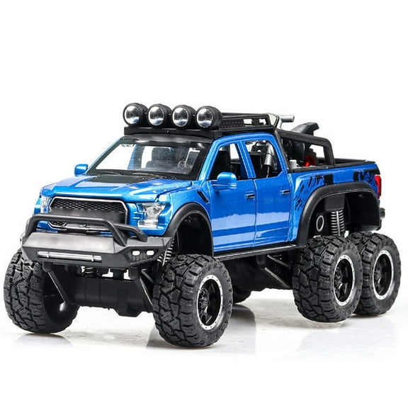 Anmyjuly Off-road vehicle Toy Trucks - Realistic Sound Effects & Pull-Back Action - Durable Blue Truck Play Vehicle - Die Cast Metal Toy Cars Collection for Kids Gift (3+ Years)