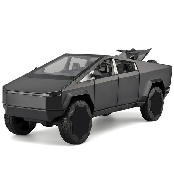 Anmyjuly Toy Trucks Model Pickup Motorcycle Silver Alloy 1/24 Diecast Vehicles with Sound and Light,Gray