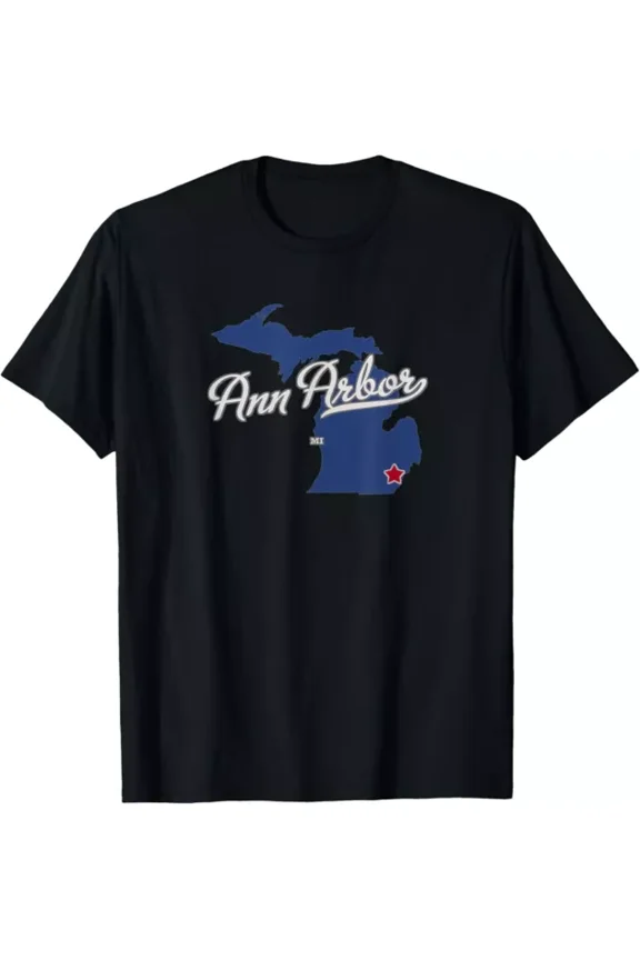 Ann Arbor Michigan Mi Map T-Shirt