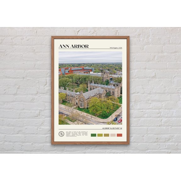 Ann Arbor Michigan Photography Poster, United States Travel Wall Art Print