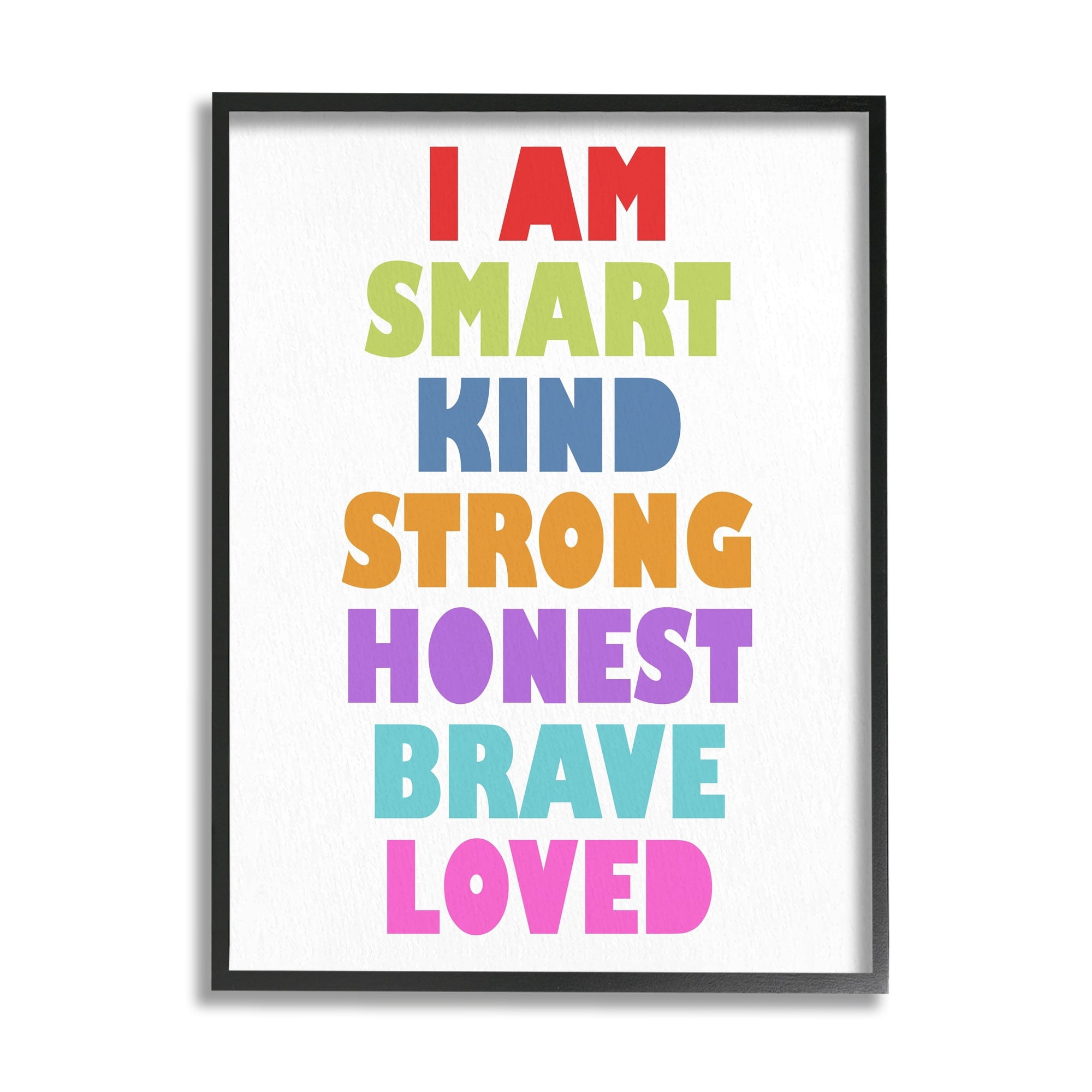 Ann Bailey I am Smart Self Worth Reassuring Text Sign 16" x 20" Framed Painting Art Prints by Stupell Home Décor