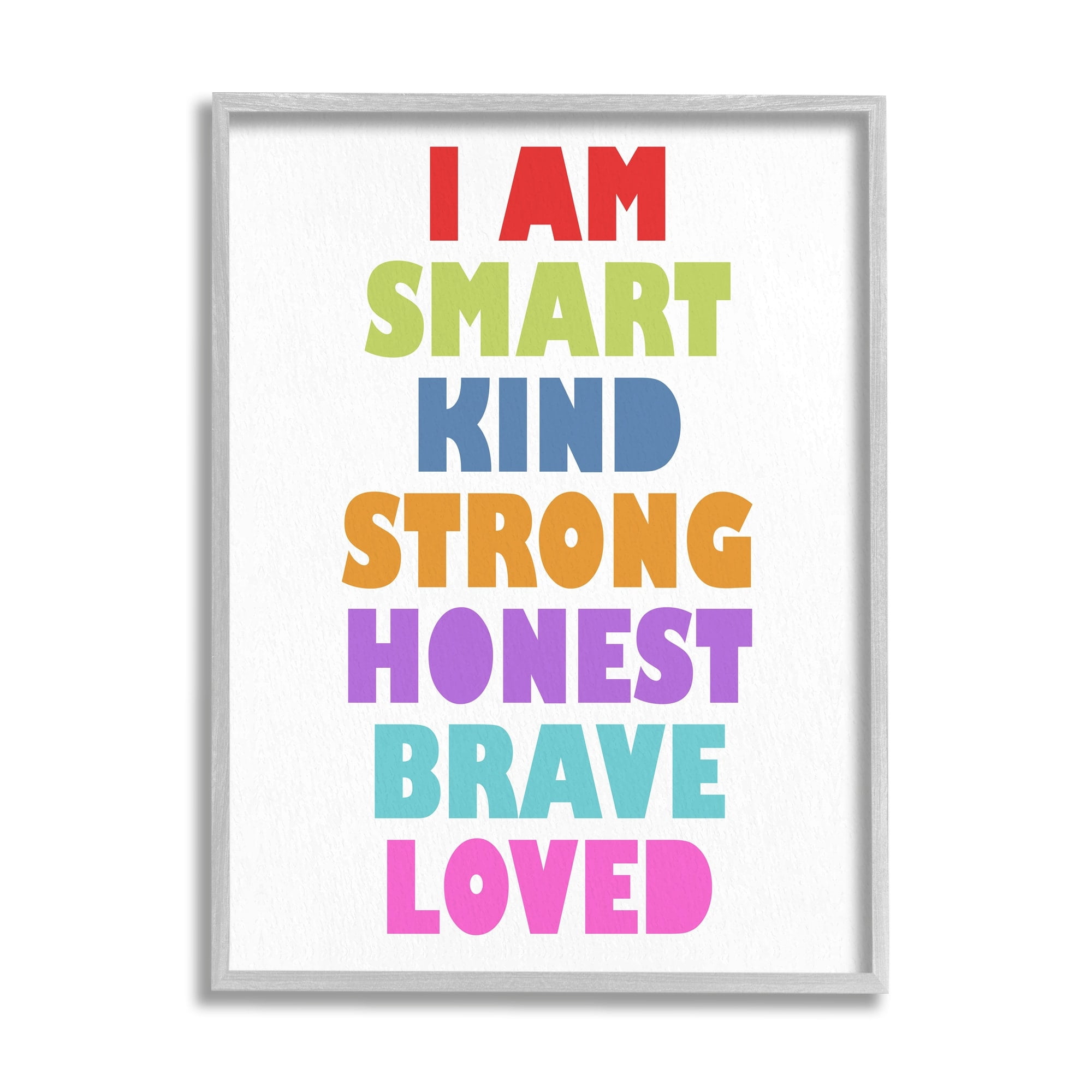 Ann Bailey I am Smart Self Worth Reassuring Text Sign 24" x 30" Framed Painting Art Prints by Stupell Home Décor