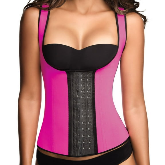 Ann Chery 2022 Classic 3 Hooks Latex Waist Cincher Shapewear Vest Color Fuchsia