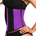 thumbnail image 1 of Ann Chery Women's Classic 3 Hooks Latex Waist Cincher Shapewear Purple (30, Purple), 1 of 6
