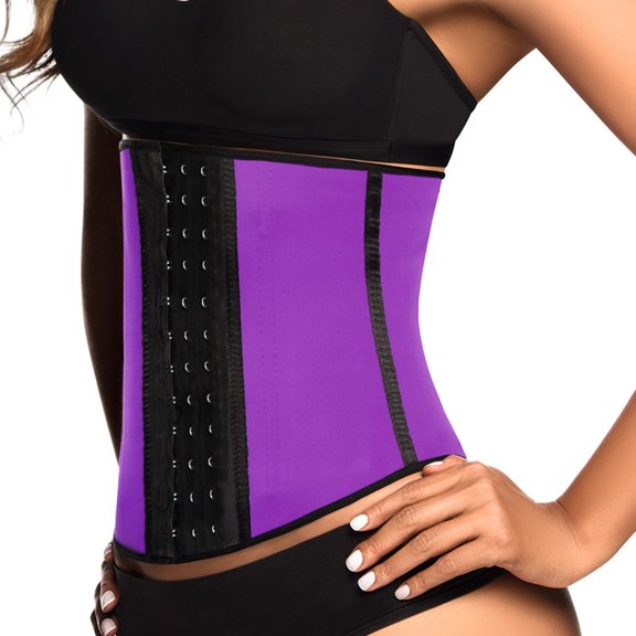 Ann Chery Women's Classic 3 Hooks Latex Waist Cincher Shapewear Purple (30, Purple)