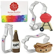 Ann Clark BBQ/Fathers Day Cookie Cutter Set, 3-Piece, Made in USA