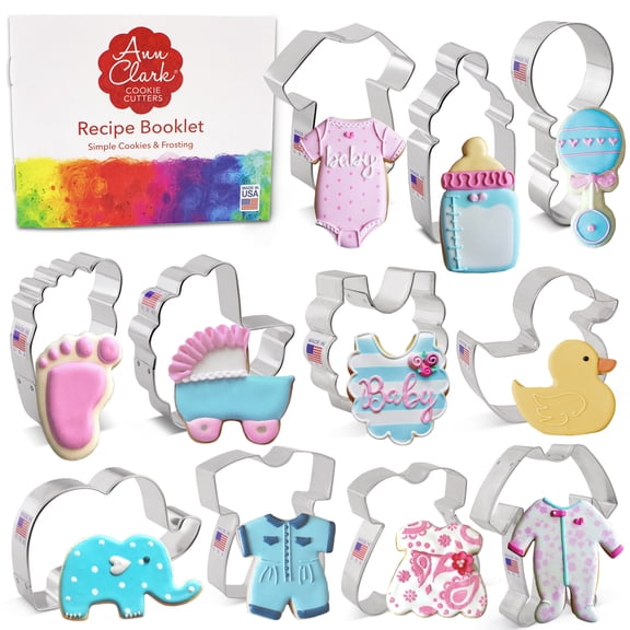 Ann Clark Baby Shower Cookie Cutter Set, 11-Piece, Made in USA
