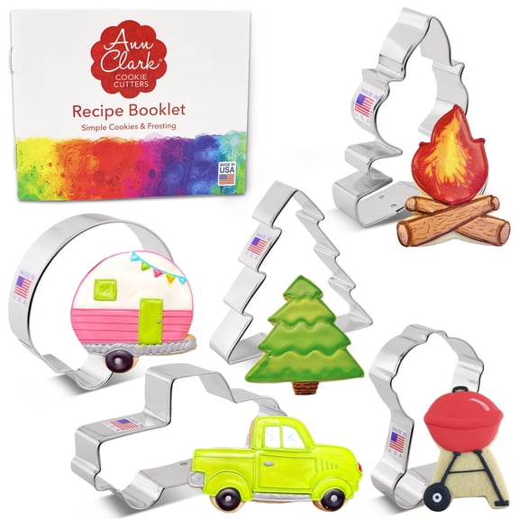 Ann Clark Camping Cookie Cutter Set, 5-Piece, Made in USA