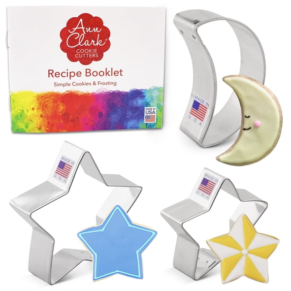 Ann Clark Celestial Cookie Cutter Set, 3-Piece, Made in USA