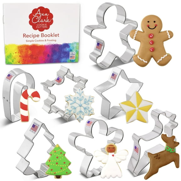 Ann Clark Christmas Cookie Cutter Set, 7-Piece, Made in USA