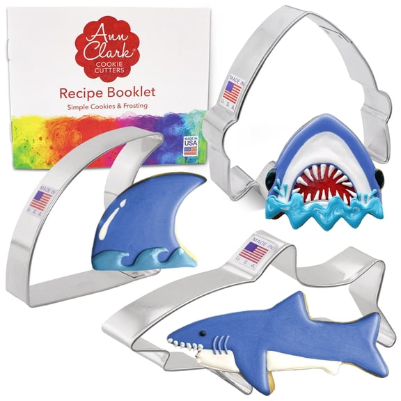 Ann Clark Cookie Cutters Shark 3 Piece Set, Shark, Shark Fin, Shark Head