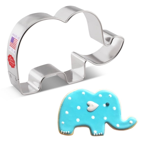 Ann Clark Cute Elephant Cookie Cutter 4.25", Made in USA