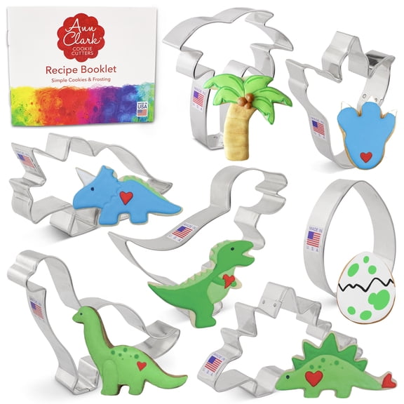 Ann Clark Dino Set Cookie Cutter Set, 7-Piece, Made in USA