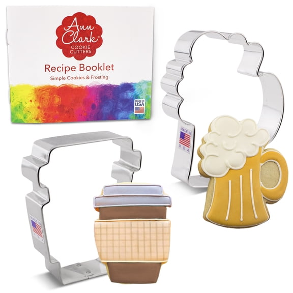 Ann Clark Drinks Cookie Cutter Set, 2-Piece, Made in USA