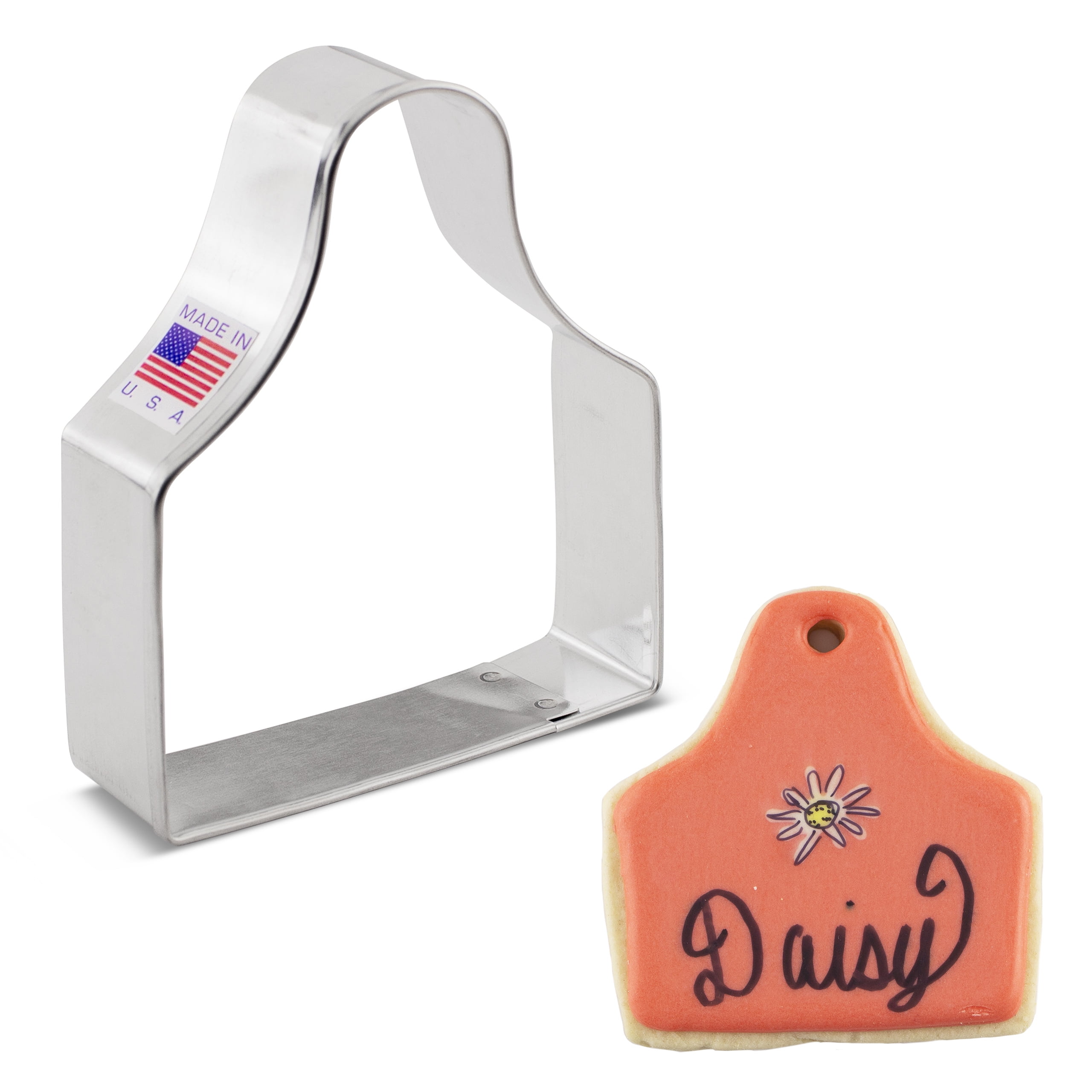 Ann Clark 3.25" Tin Plated Steel Ear Tag Cookie Cutter