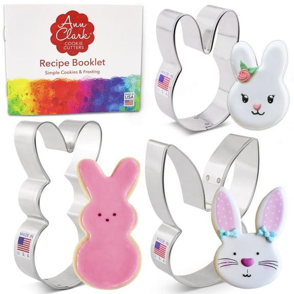Ann Clark Easter Bunny Cookie Cutter Set, 3-Piece, Made in USA