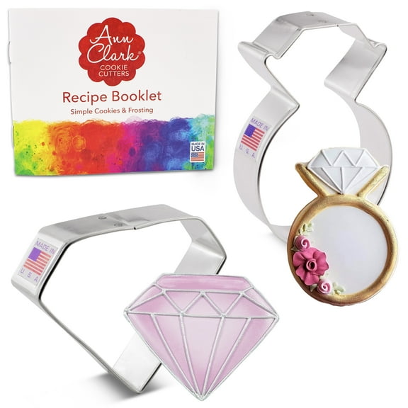 Ann Clark Engagement Cookie Cutter Set, 2-Piece, Made in USA