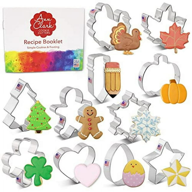 Ann Clark Stainless Steel 11Piece Every Season Cookie Cutter Set, Made