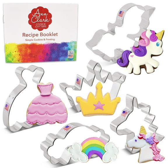 Ann Clark Fairytale Princess Cookie Cutter Set, 5-Piece, Made in USA