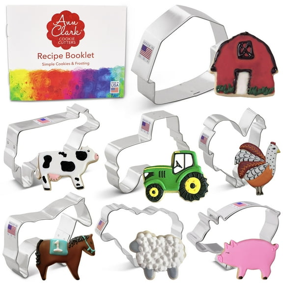 Ann Clark Farm Cookie Cutter Set, 7-Piece, Made in USA