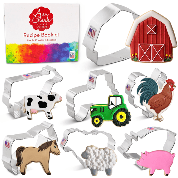 Ann Clark Farm Cookie Cutter Set, 7-Piece, Made in USA