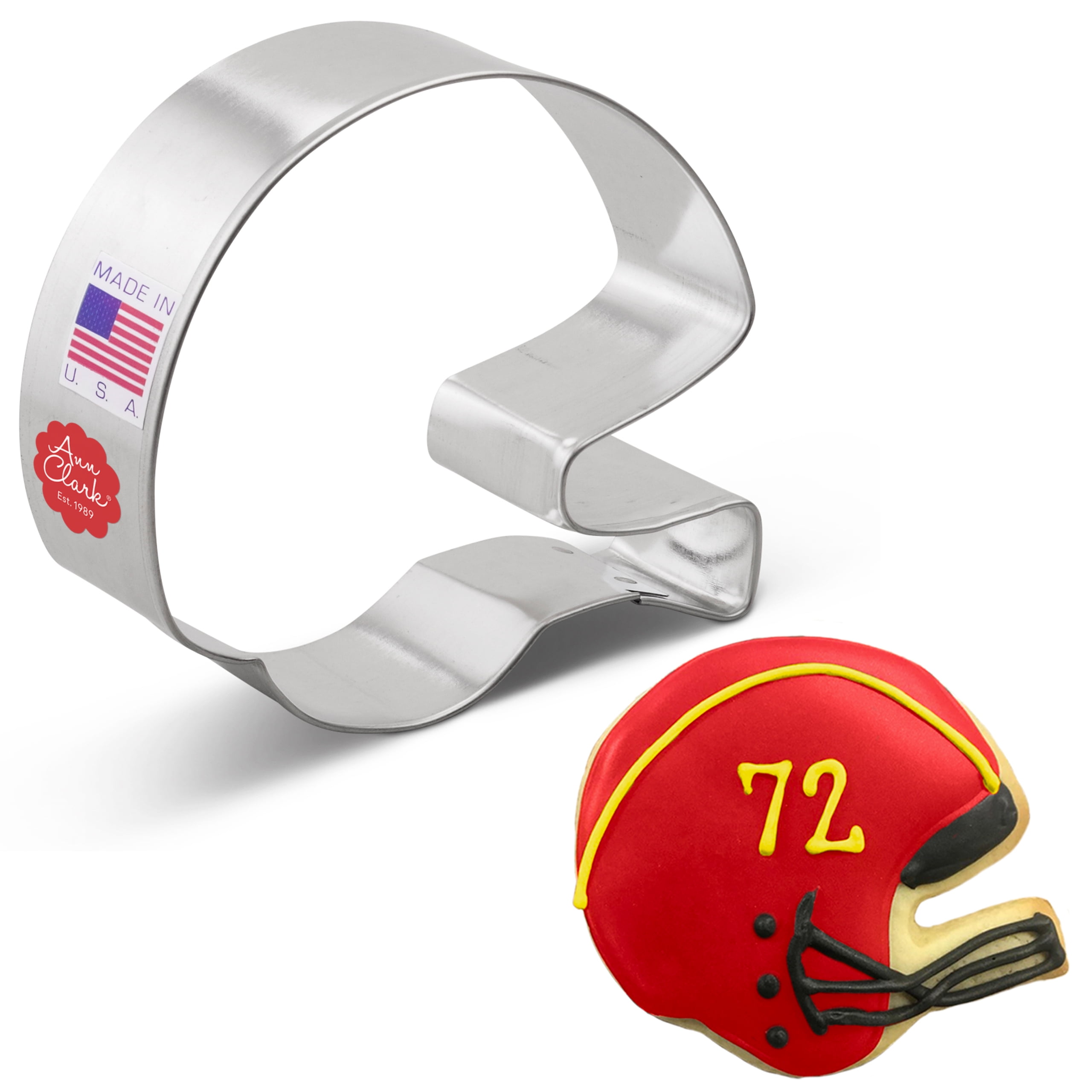 Ann Clark Football Helmet Cookie Cutter 3.25", Made in USA