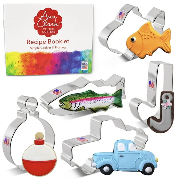 Ann Clark Gone Fishing/Father's Day Cookie Cutter Set, 5-Piece, Made in USA
