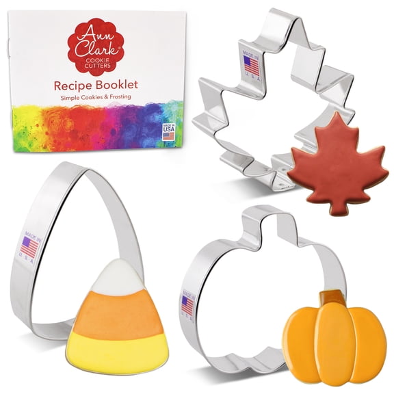 Ann Clark Halloween Fall Fun Cookie Cutter Set, 3-Piece, Made in USA