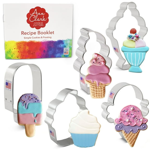 Ann Clark Ice Cream Cookie Cutter Set, 5-Piece, Made in USA