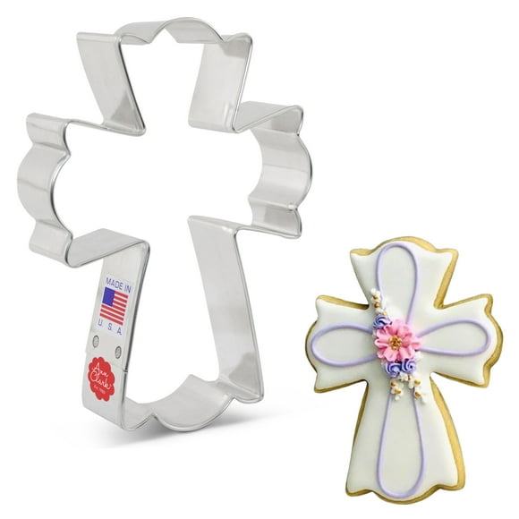Ann Clark Large Fancy Cross Cookie Cutter 4.5", Made in USA