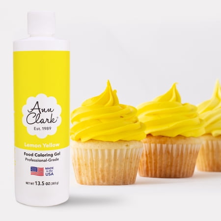 Ann Clark Lemon Yellow Food Coloring Gel Extra Large 13.5 oz Professional Grade Made in USA