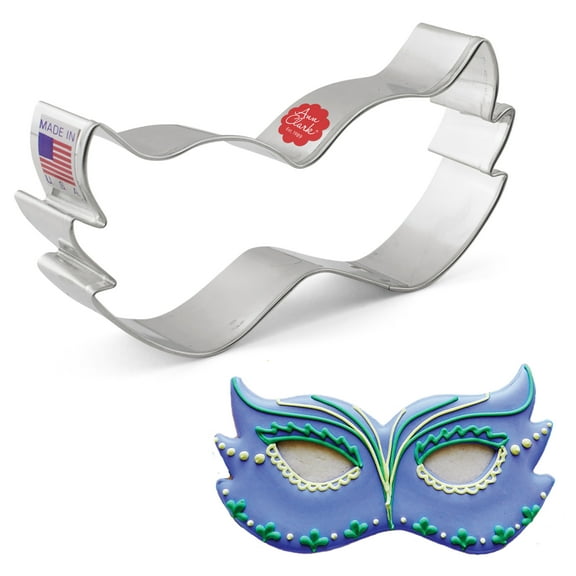 Ann Clark Mardi Gras Mask Cookie Cutter 4.5", Made in USA