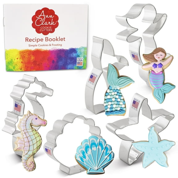 Ann Clark Mermaid Cookie Cutter Set, 5-Piece, Made in USA