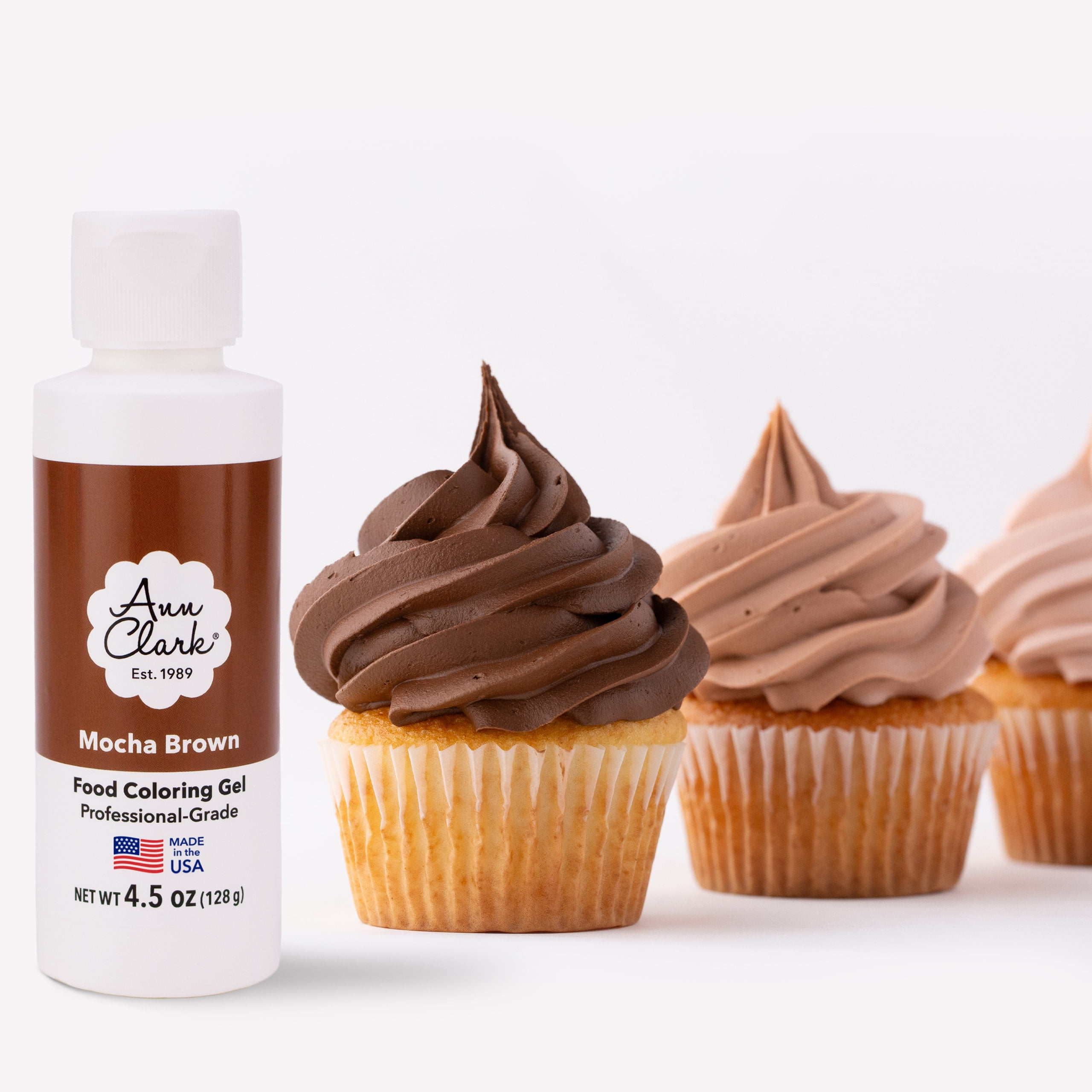 Ann Clark Mocha Brown Food Coloring Gel Large 4.5 oz Professional Grade ...